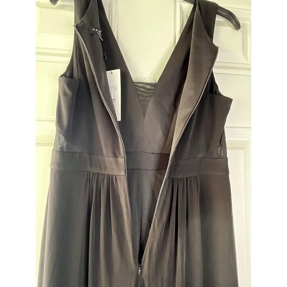 HALSTON HERITAGE NWT Jewel Waist Crepe GOWN Maxi DRESS Size 8 BLACK - Picture 10 of 11